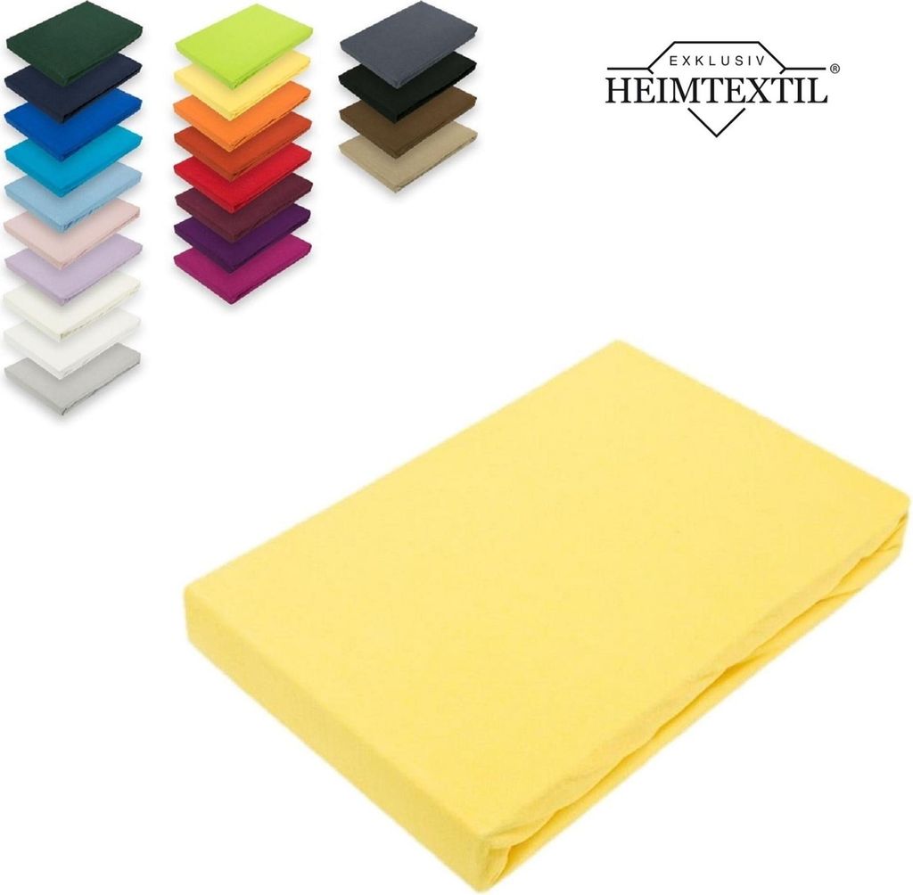 Topper Jersey Spannbettlaken Spannbetttuch Bettlaken Marke 200 x 220 cm Gelb