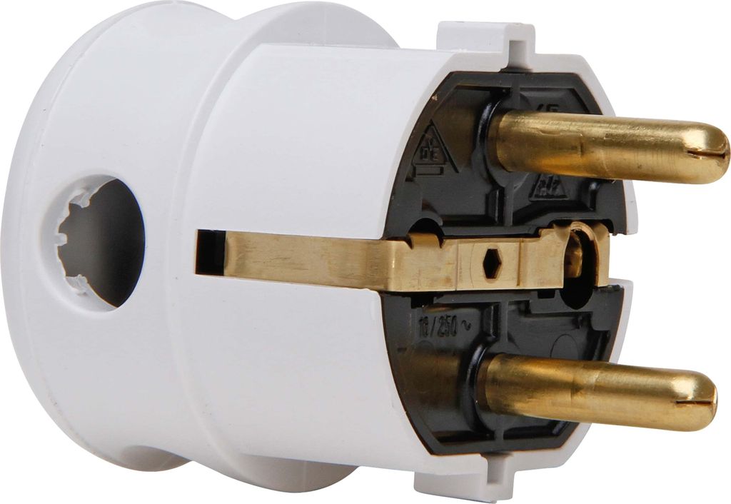 KOPP Schutzkontakt-Winkelstecker 178501006, cremeweiß