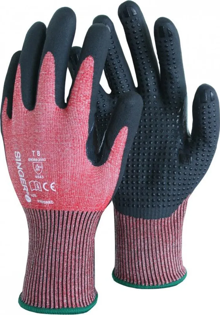 Gant protection coupure SINGER nitrile mousse - Évitez les blessures T.8