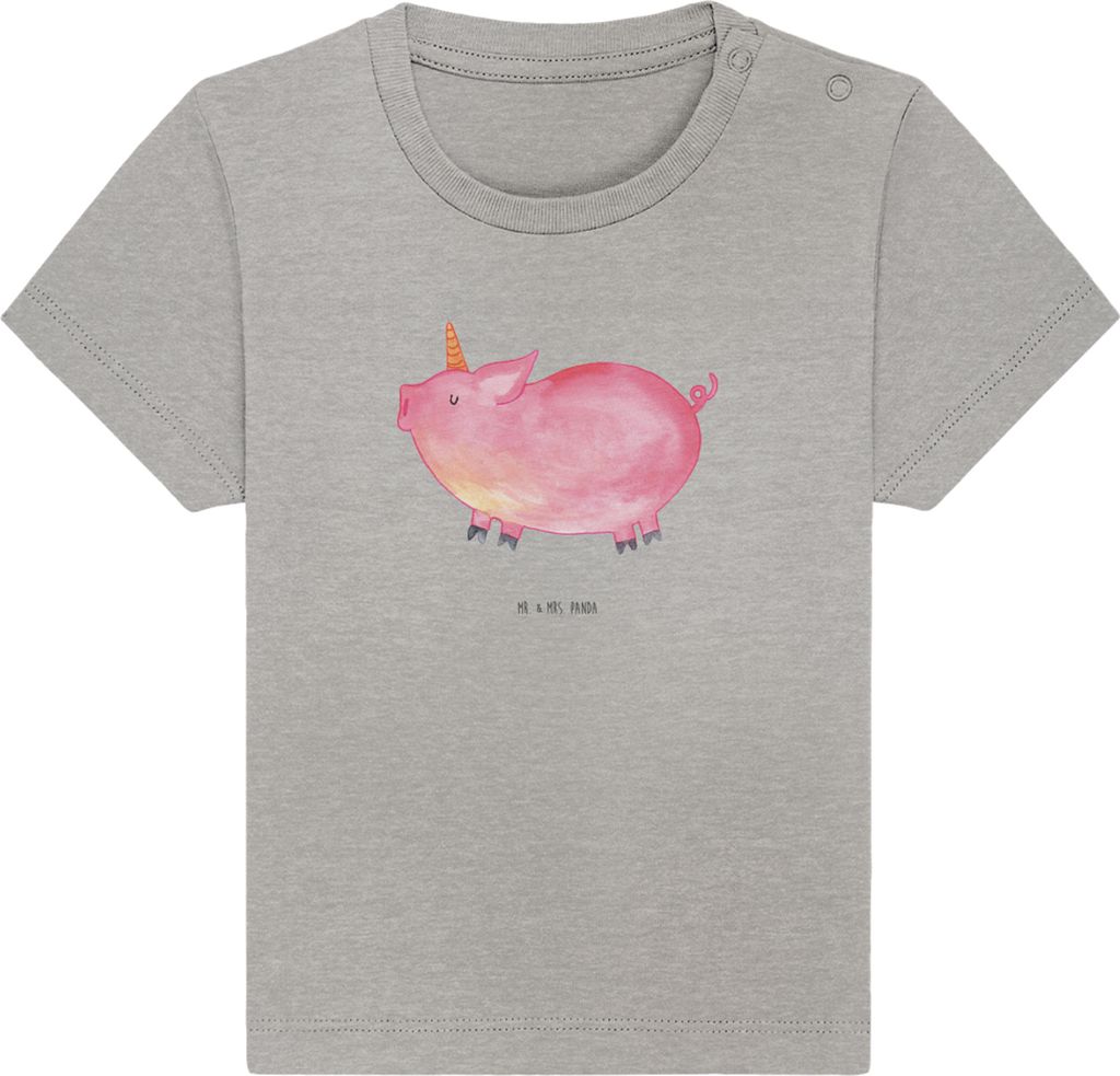 Mr. & Mrs. Panda Babyshirt Einhorn Schwein 24. - 36. Monat - Heather Grey - Geschenk, Party, Baby Kurzarmshirt, Kleinkind T-Shirt, English, , Jerse...