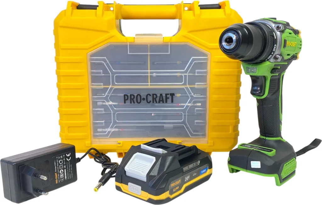 Procraft PA18Pro2-1B-C Brushless 20V: Kit Avvitatore con Batteria e Accessori
