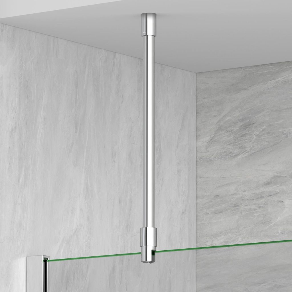 S'AFIELINA Dusch-Stabilisierungsstange aus Edelstahl, rund, verstellbar (Länge), für Glas 6–10 mm, auch für Decke, ideal für Duschabtrennunge...