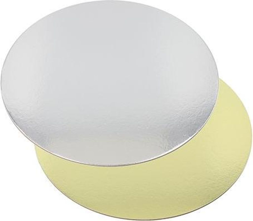 50 Papstar Tortenplatten rund Ø 30 cm, 0,3 cm gold/silber 37323
