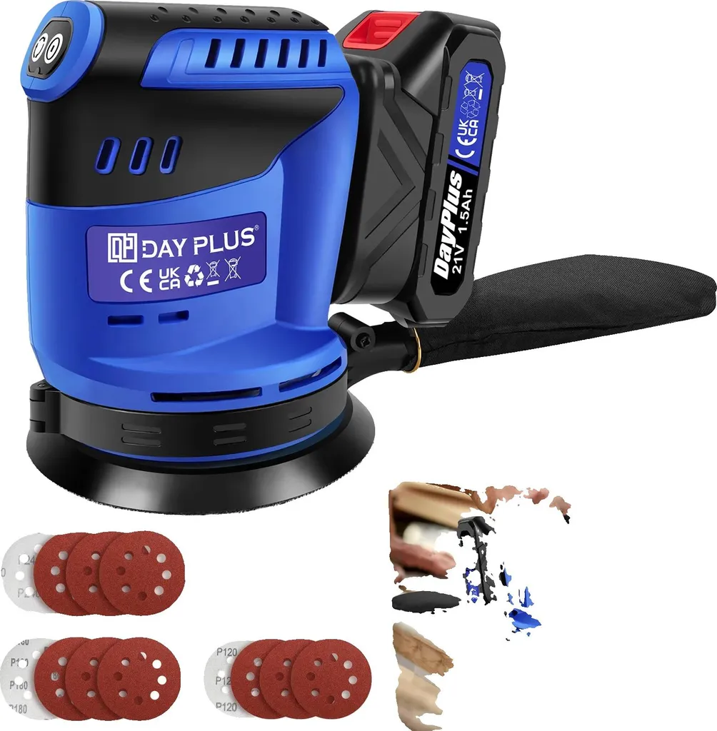 Ponceuse excentrique sans fil 21V 125mm, outil de finition bois et métal