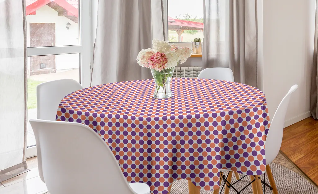 ABAKUHAUS Tovaglia Rotonda 150cm Arancione e Viola - Arredo Cucina