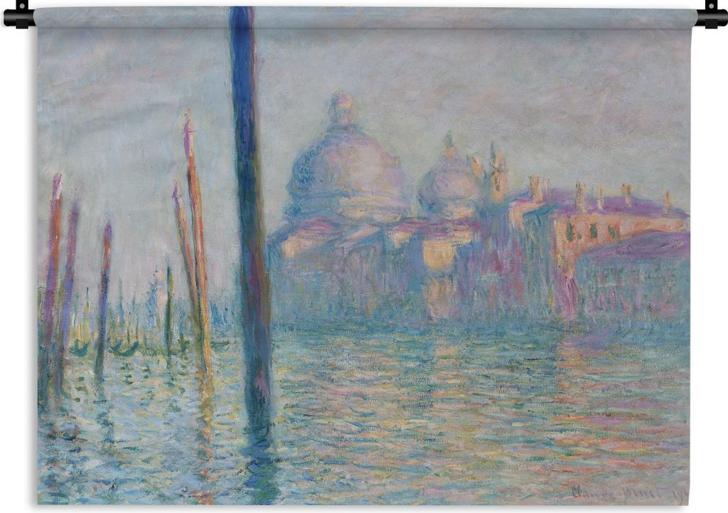 MuchoWow Wandteppich Wandbehang Der Canal Grande, Venedig - Gemälde von Claude Monet 150x112.50 cm Tapisserie Dekoration Wandtuch - Wanddecke - ...