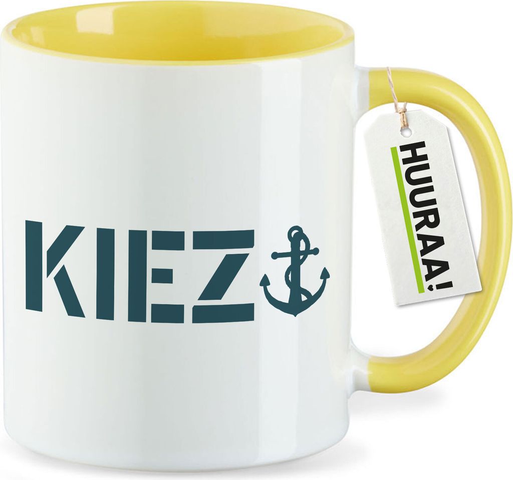 Huuraa Kaffeetasse Kiez Anker 330ml Gelb Keramik Kaffeebecher Geschenkidee