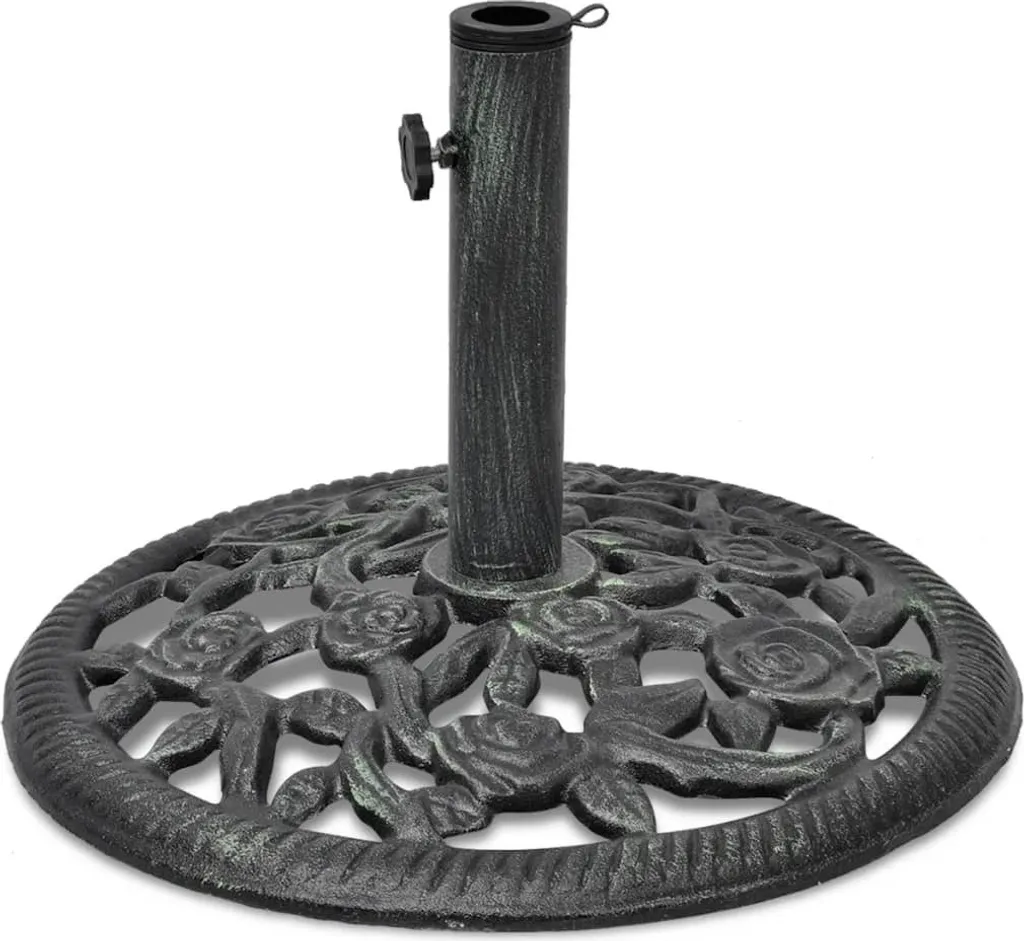 Évitez le basculement : Pied de parasol lourd en fonte 12 kg et 48 cm