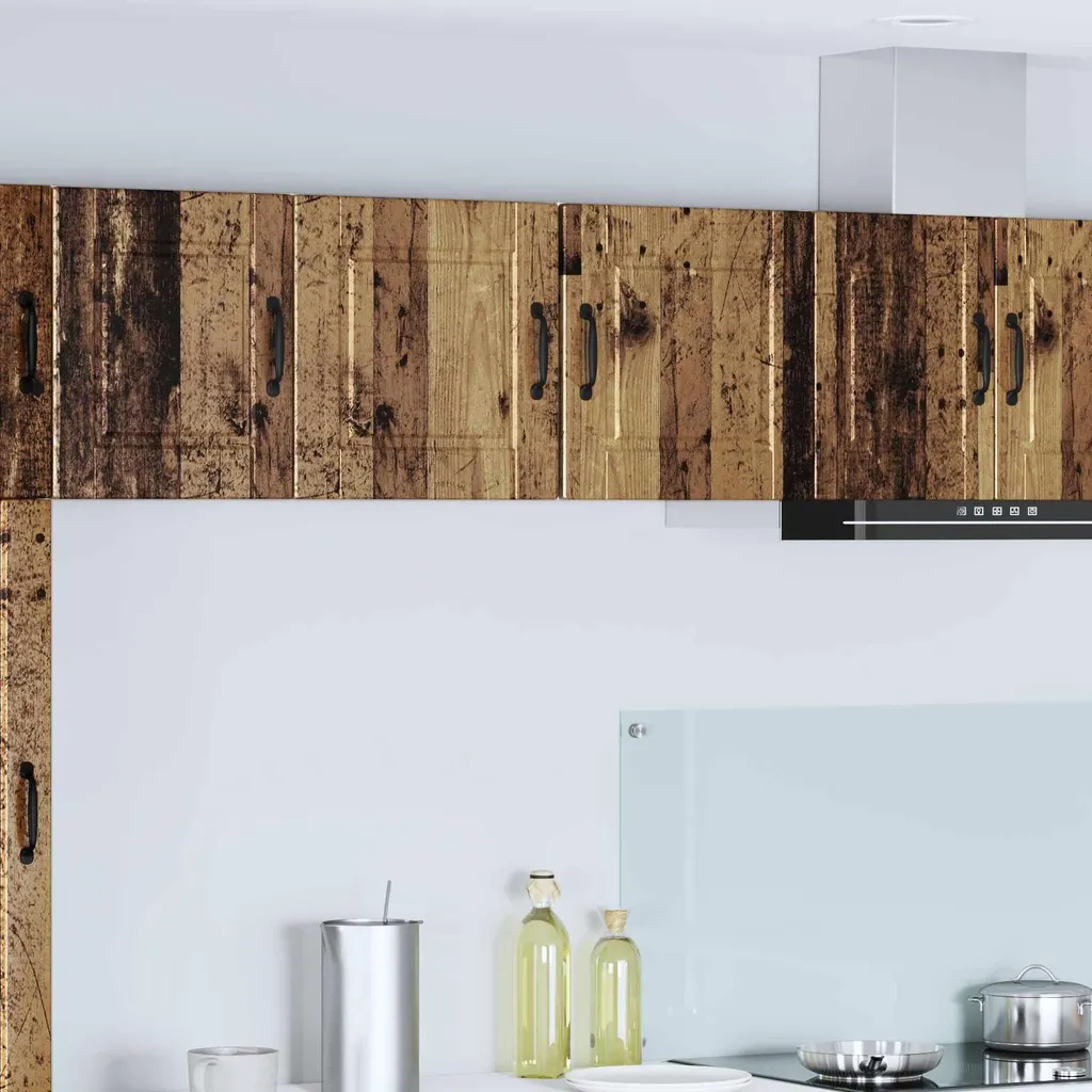 Armadietto Pensile Cucina vidaXL 2 pz Legno Antico Recuperato - 2