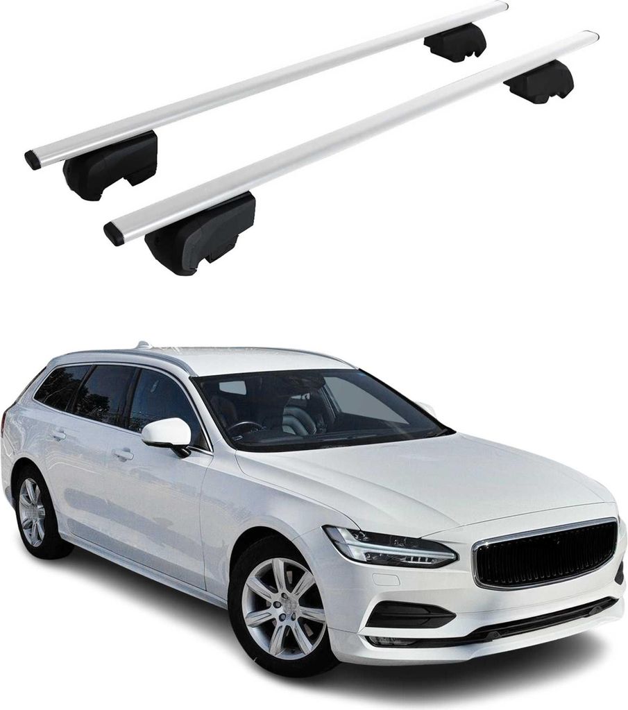 Dachträger Gepäckträger für Volvo V90 2017-2023 Grundträger ABE Alu Silber