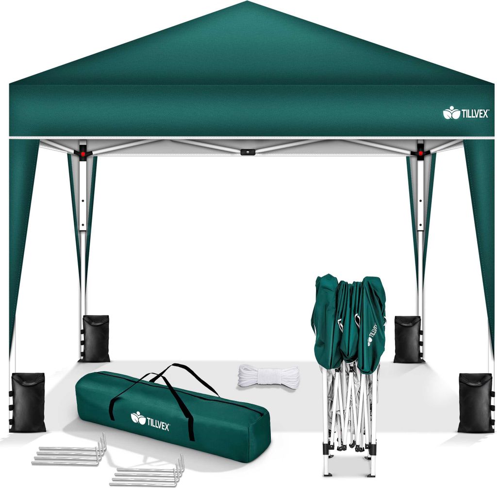 tillvex Pavillon 3x3m vert étanche | Pop-Up Pliable Image du produit 