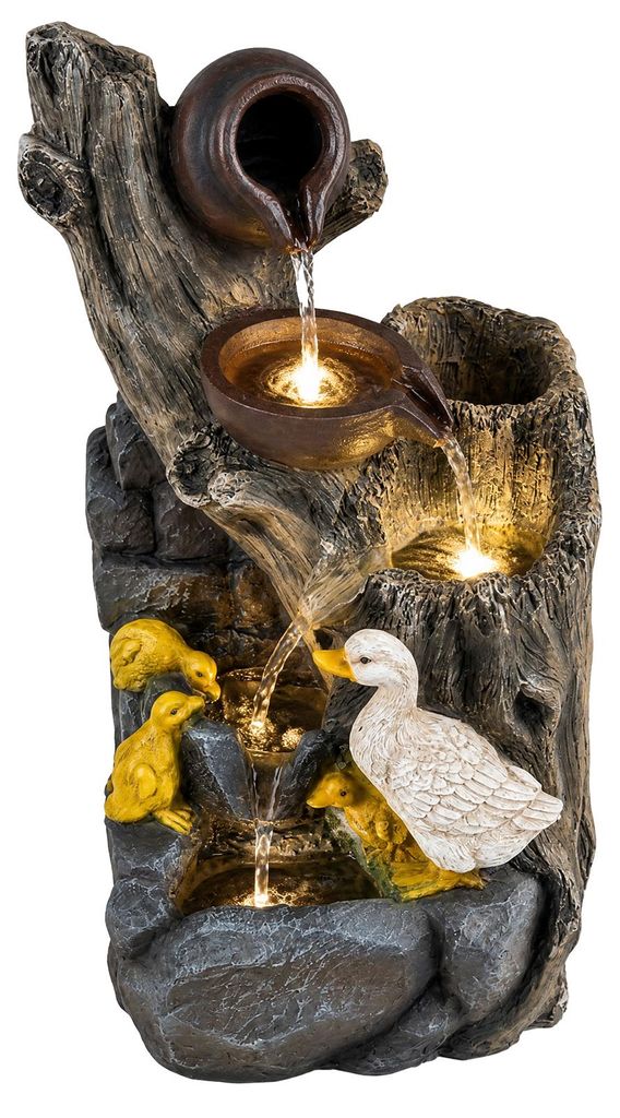 KOMFOTTEU 4-stufiger Gartenbrunnen, Springbrunnen mit Produktbild 