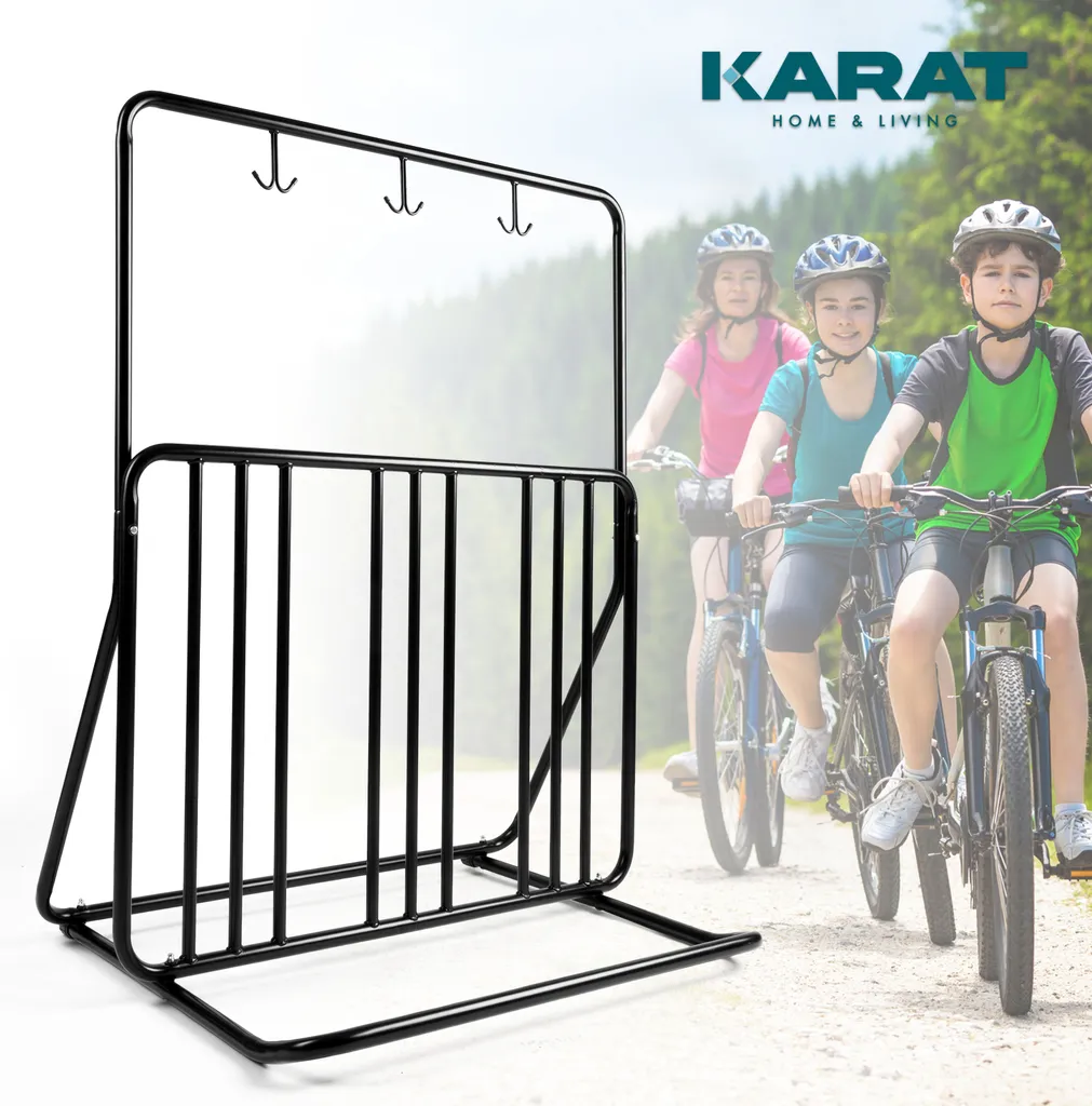 Support vélo mural anti-encombrement pour ranger les cadres et casques