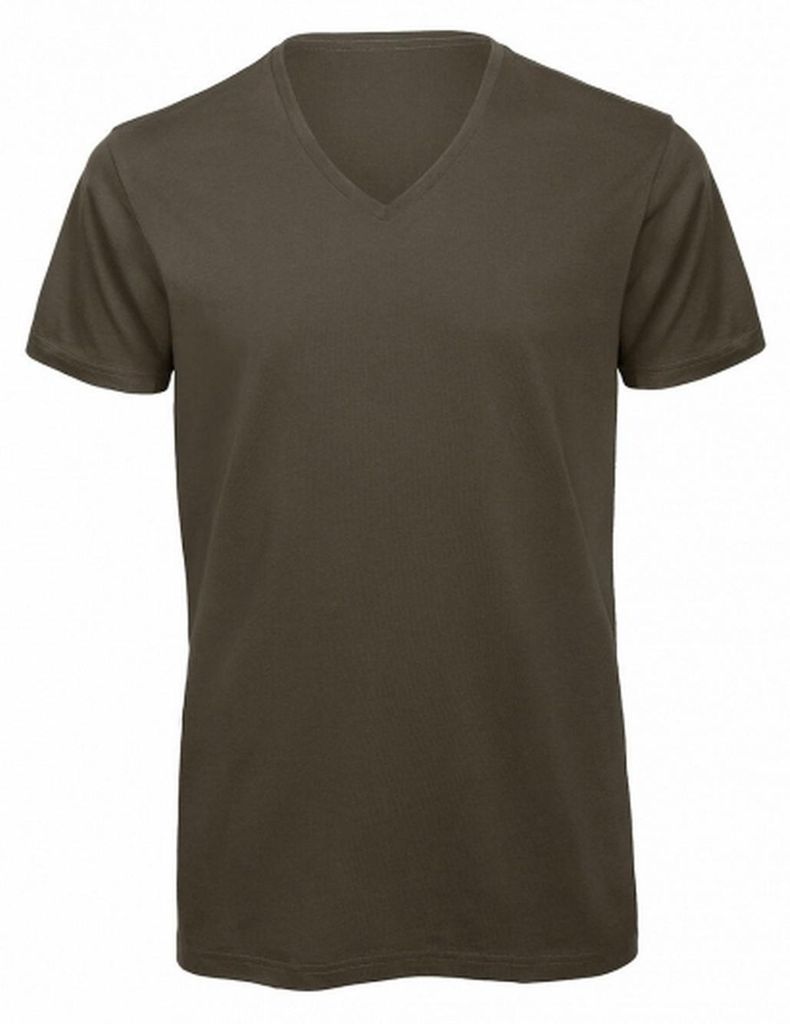B&C - "Inspire" T-Shirt V-Ausschnitt für Herren FK3095 (M) (Khakigrün)
