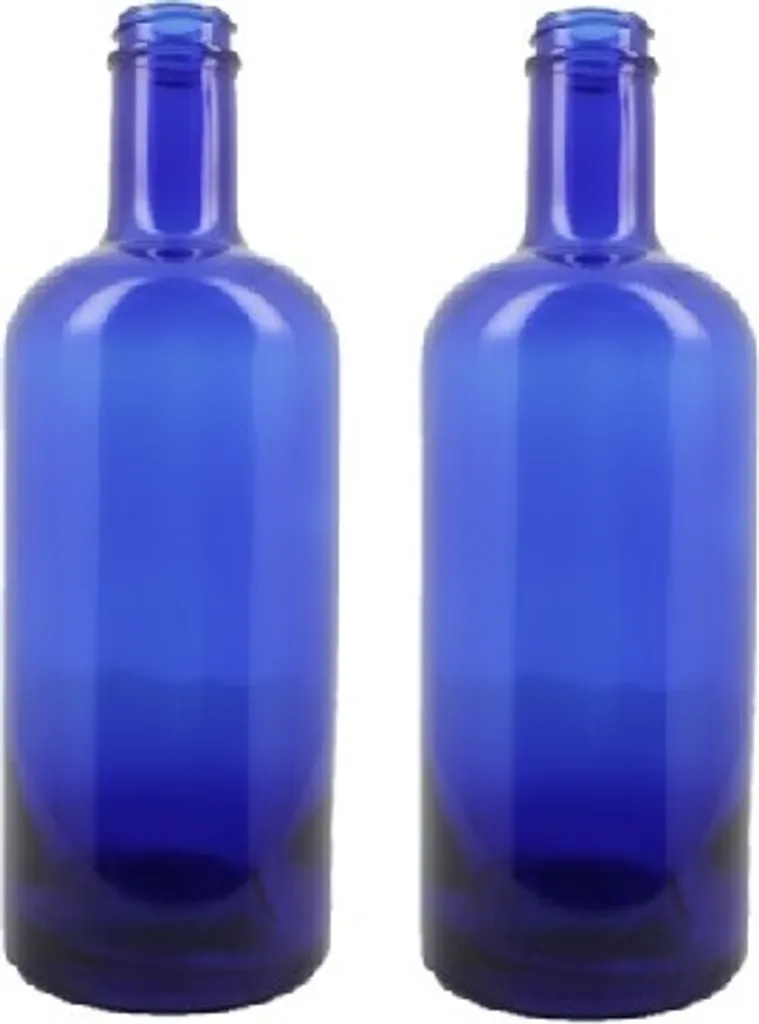 Lot de 2 Bouteilles d'eau en verre Bleu Bellerofonte avec Bouchon 75cl