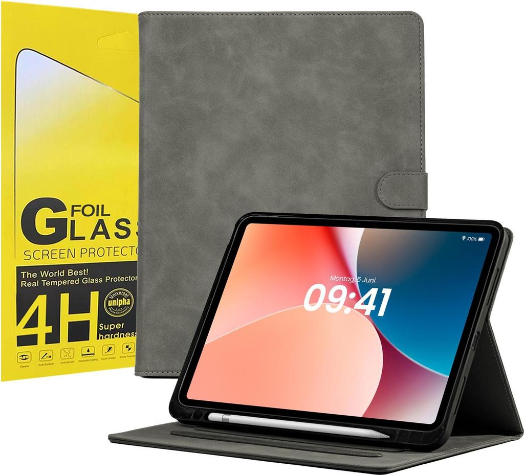 LBH Tablet Schutzhülle + 2x 4H Displayfolie für Apple iPad Pro 8. Gen (M5) 2025 13 Zoll Cover Case Schutz Tablet Farbe: Grau