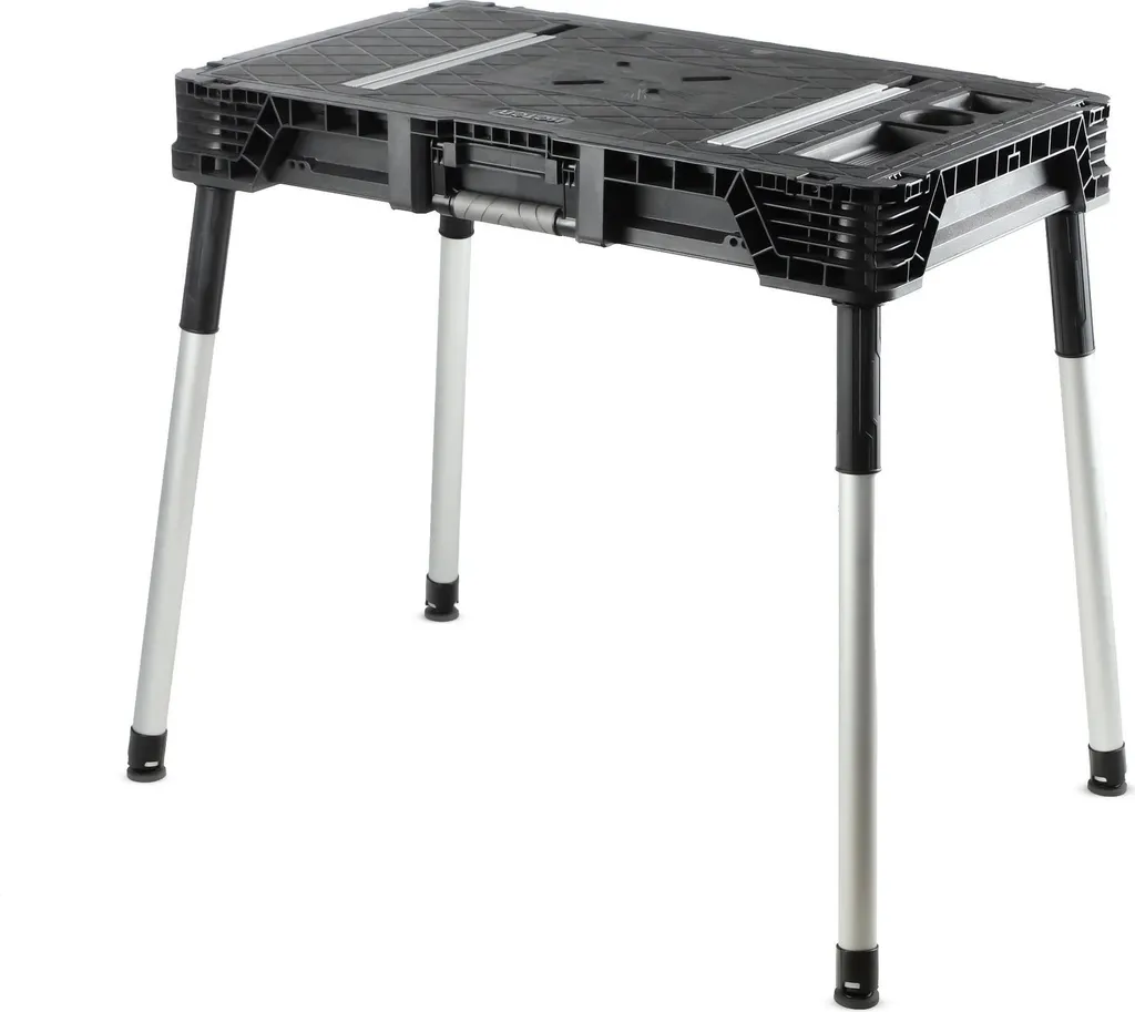 Table de travail robuste avec plateau réglable et conception pliable