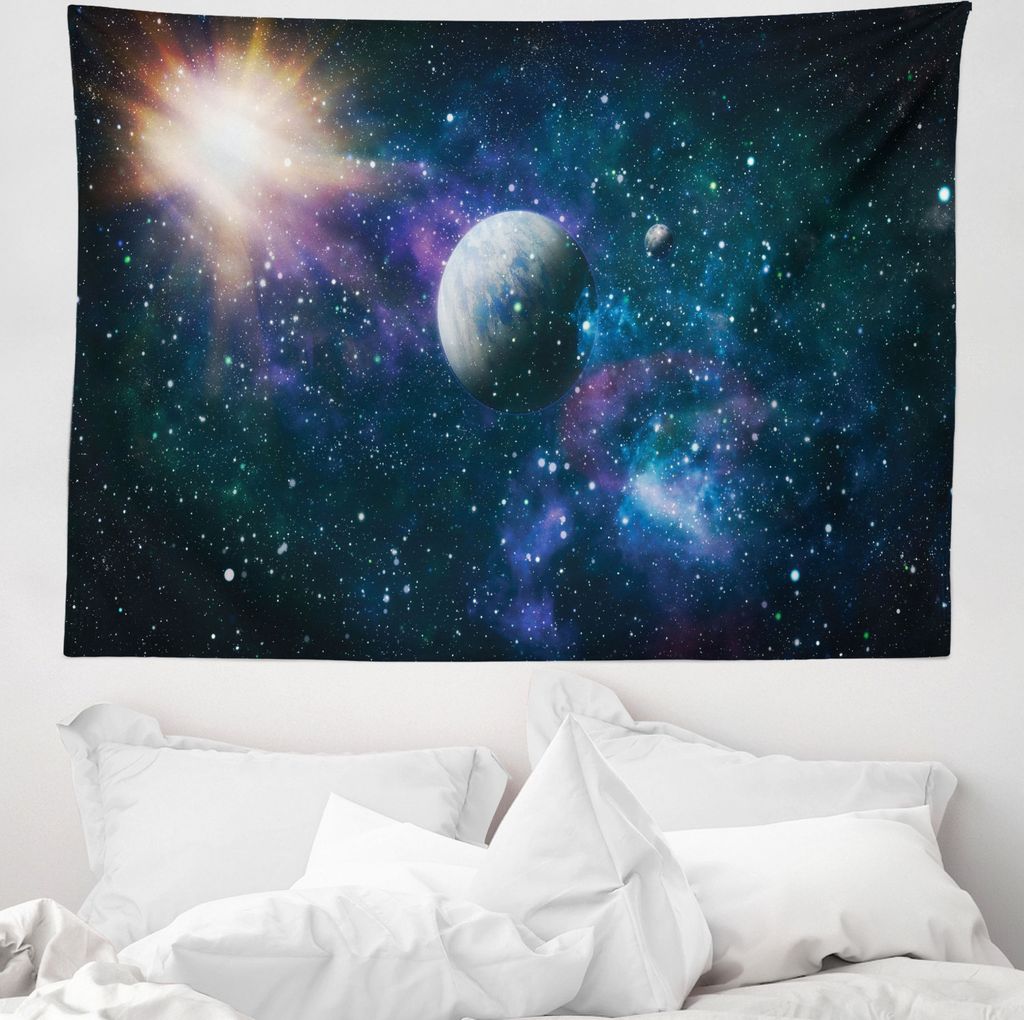 ABAKUHAUS Universum Wandteppich, Celestial Szene aus Weiches Mikrofaser Stoff Waschbar ohne Verblassen Digitaldruck, 150 x 110 cm, Mehrfarbig