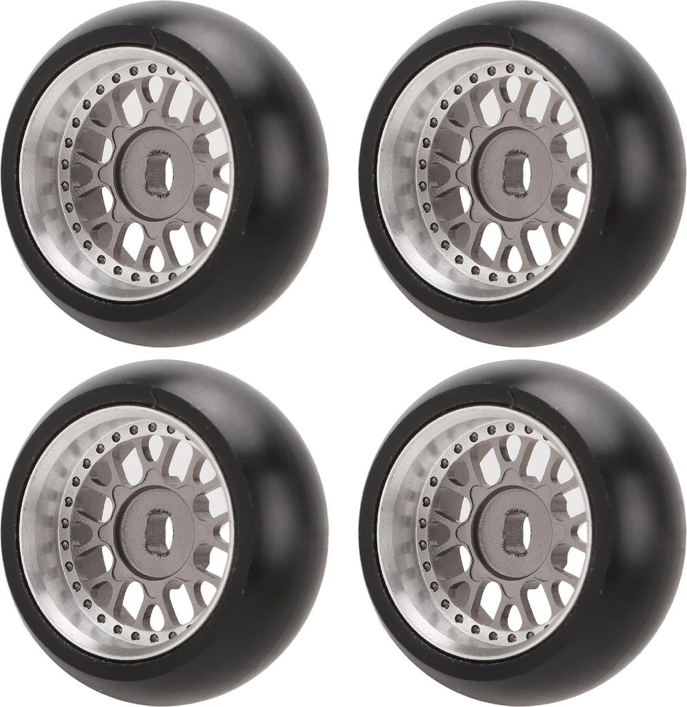 4 Stück RC Drift Reifen Aluminiumlegierung Stabiler Flexibler Drift Car Reifen für Wltoys 1/28 RC Car Titanium Farbe