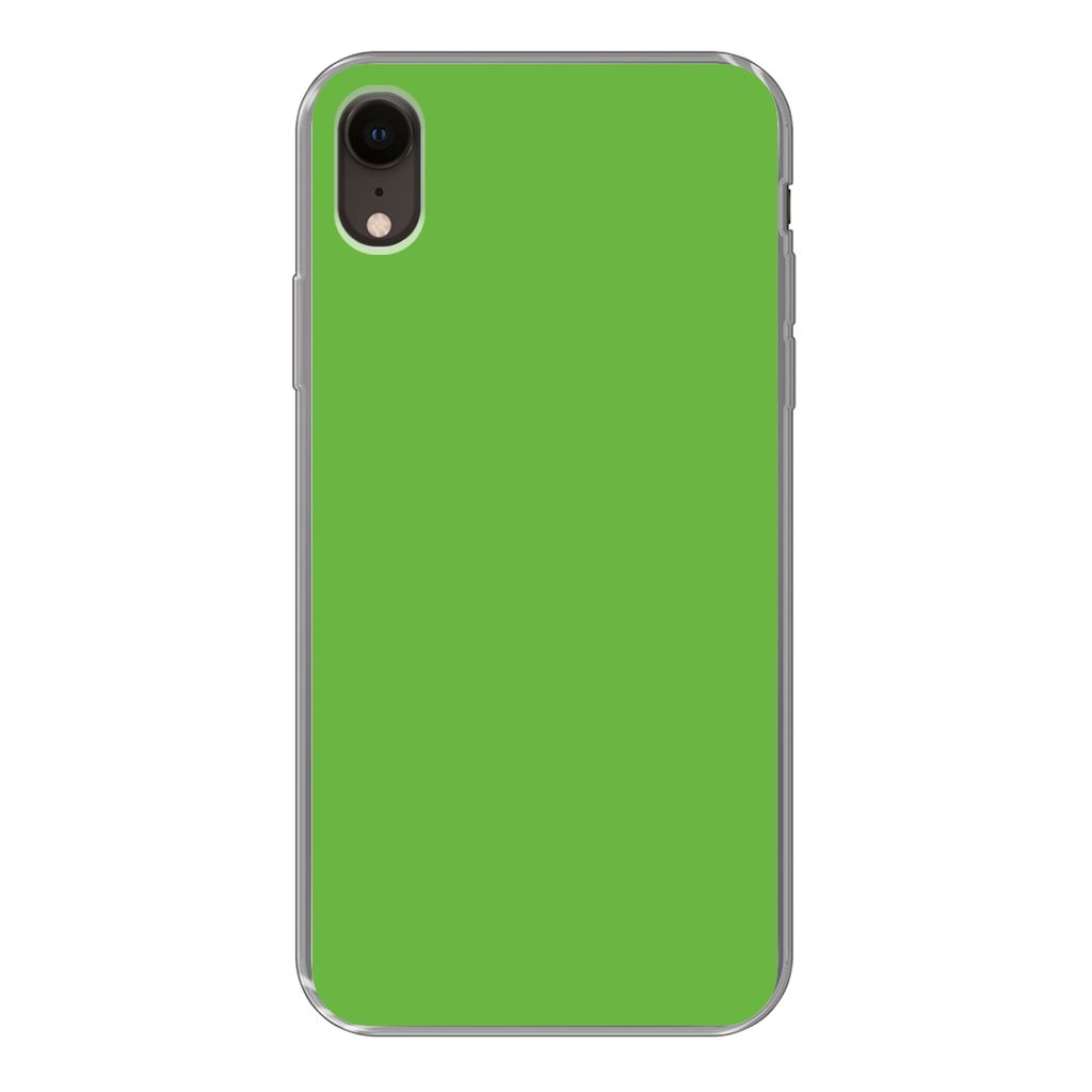MuchoWow Handyhülle Schutzhülle Hülle für iPhone XR Grün - Farben - Natur Silikon Softcase Handy Hülle - Schutzdeckel