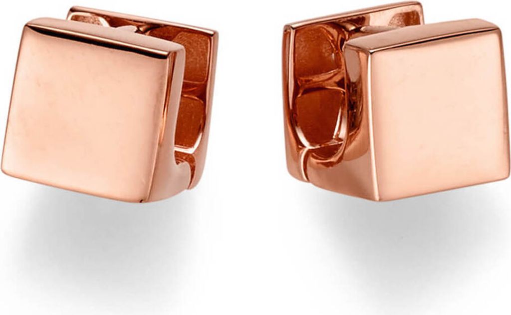 Ohrringe Creolen Cube 9,5x9,5mm 585 Gold Rotgold glänzend eckig Ohrschmuck
