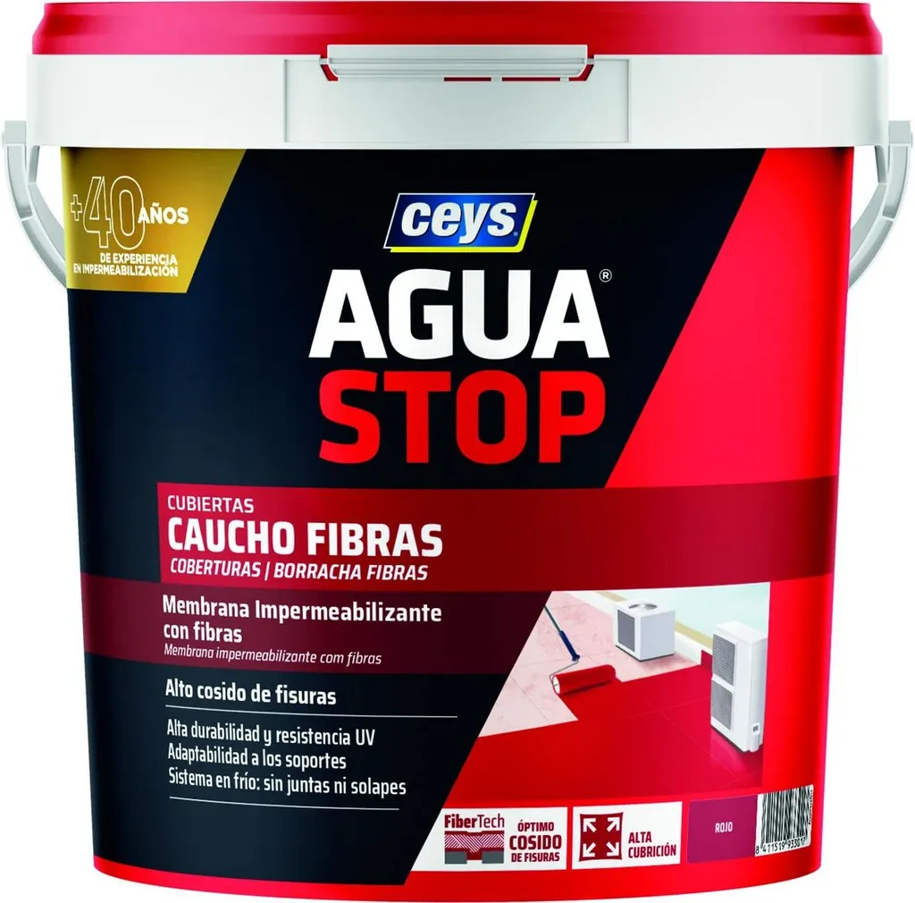 Étanchéité Renforcée Aguastop Fibres Caoutchouc Rouge Haute Performance