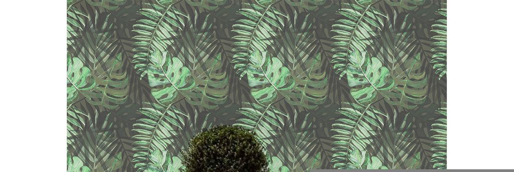 Coloray Fototapete 250x104 cm An Einer Wand Latex Latextapete - Blätter Monstera