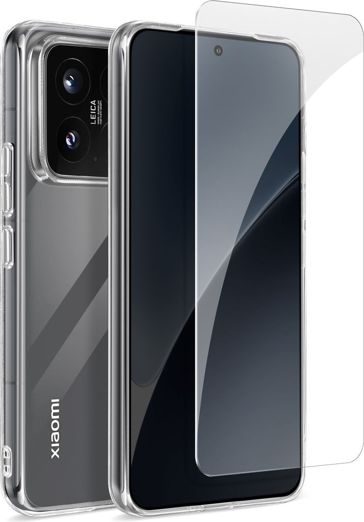 Mayaxess, Schutzpaket für Xiaomi 15 Weiche Hülle und Gehärtetes Glas, Transparent
