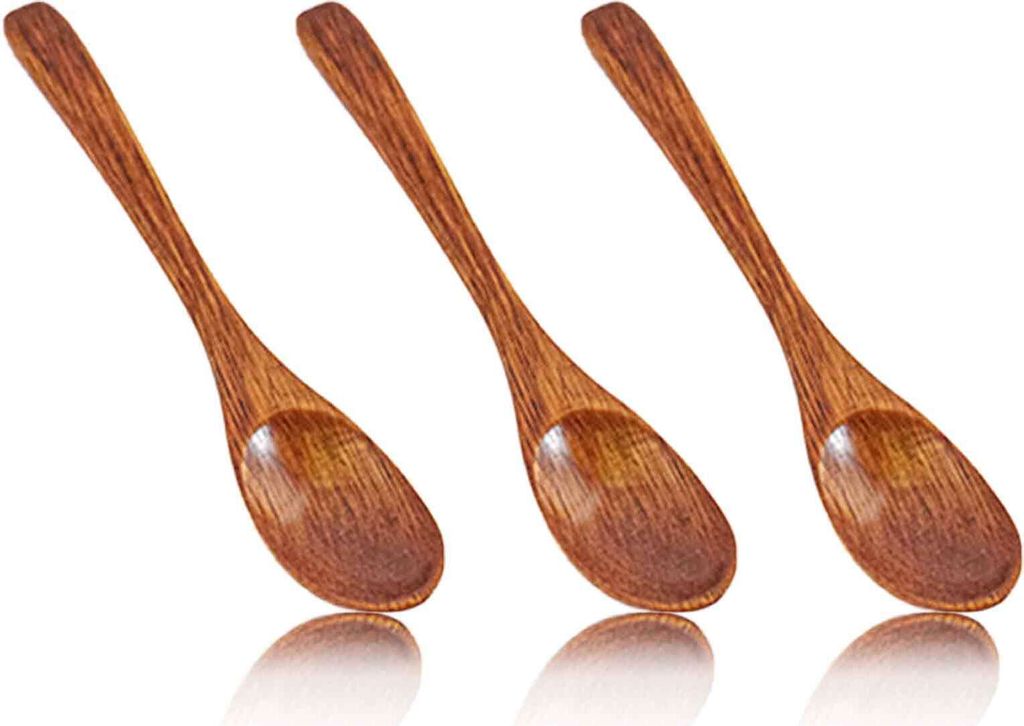 3pcs Honey Wooden Spoon, Small Wooden Spoons, Natural Wooden Cutlery Spoons, Tea Drinking Spoons for Honey Coffee Sugar Rice Cooking Mixing Stirring