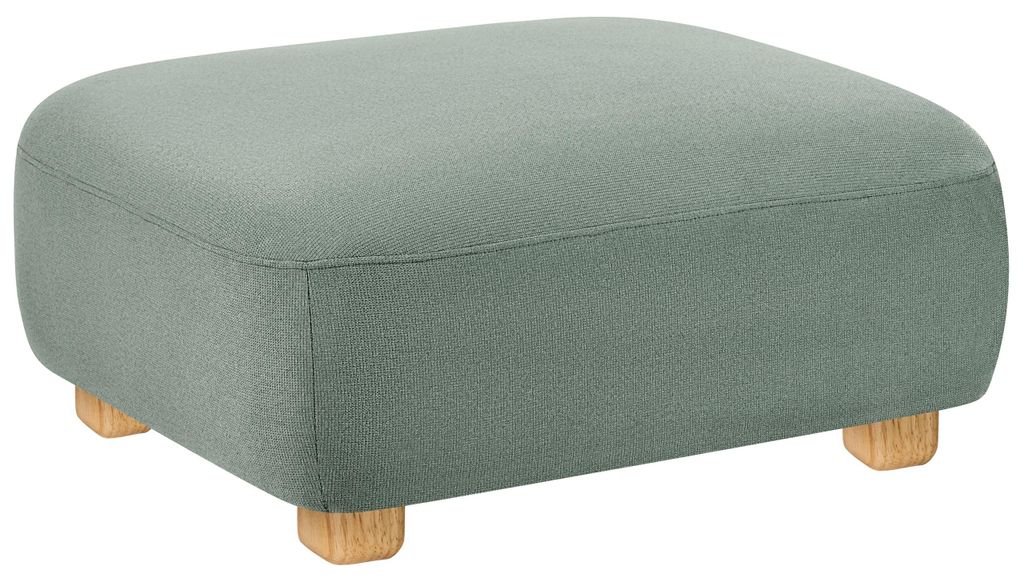 BELIANI Ottomane Hellgrün Stoff Gepolstert Wasserabweisend Rechteckig 91 x 79 cm mit Niedrigen Beinen Modern Sitzhocker Fußhocker Hocker zum Sofa