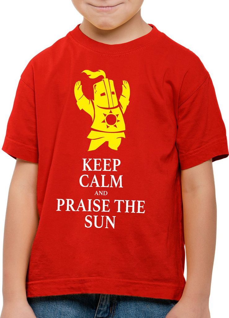 BaumwolleCloud Keep Calm and Praise the Sun Kinder T-Shirt Sunbro Solaire