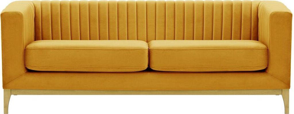 SLF24 - Dreisitzer-Sofa Slender Wood - Senf - Velluto 8