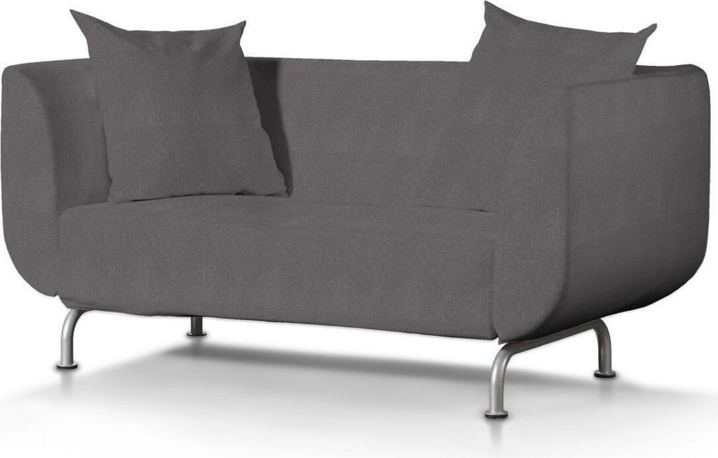 Dekoria Bezug für Strömstad 2-Sitzer Sofa, dunkelgrau, Bezug für Sofa Stromstad 2-sitzer