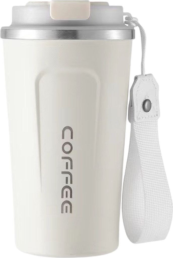 510 ml Reisekaffeebecher, auslaufsicher, mit versiegeltem Deckel, isoliert, umweltfreundlich, einfaches Einhandtrinken, Edelstahlbecher