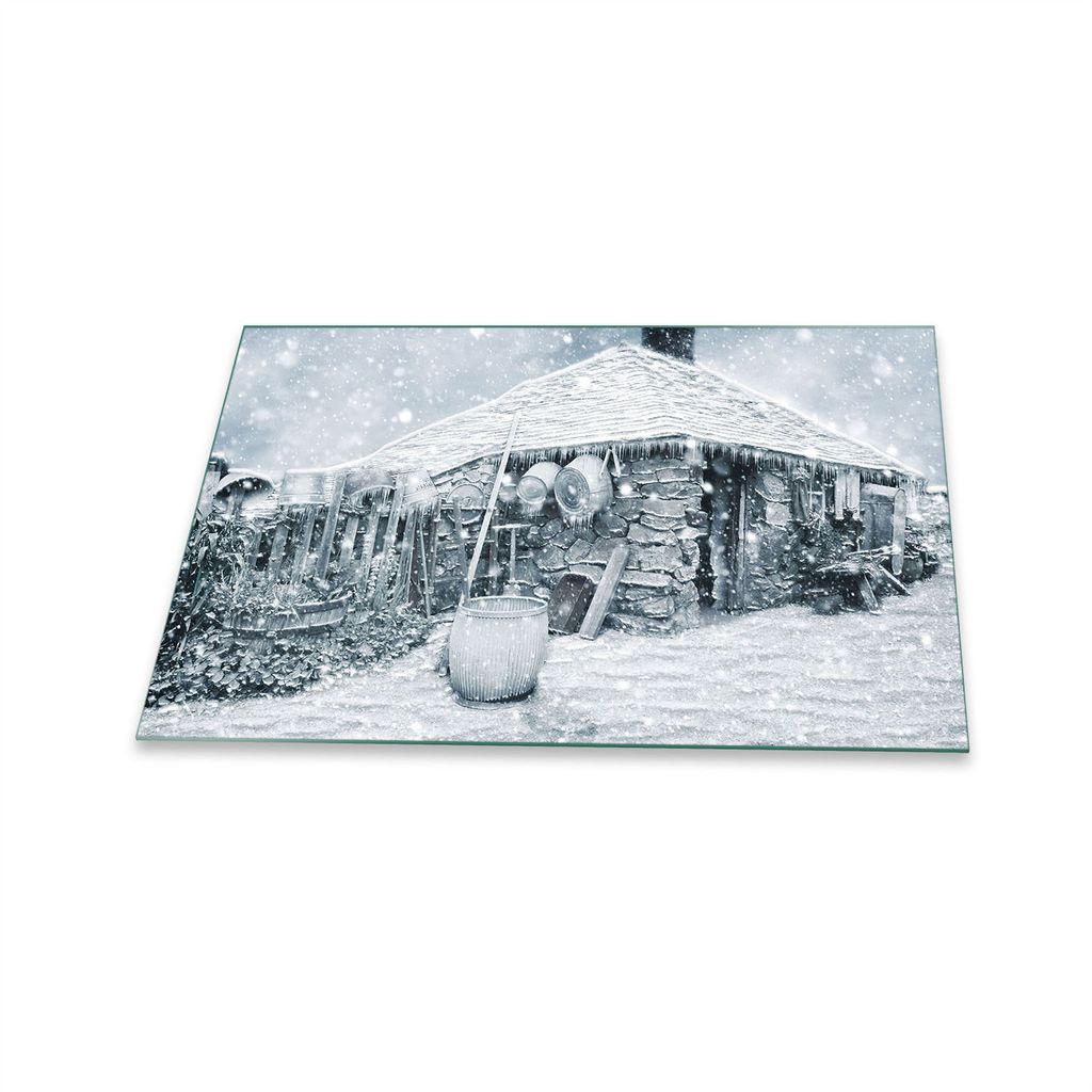 Herdabdeckplatte Glaskeramik 1 Teilig 80x52 Natur Weiß Abdeckung Glas Spritzschutz