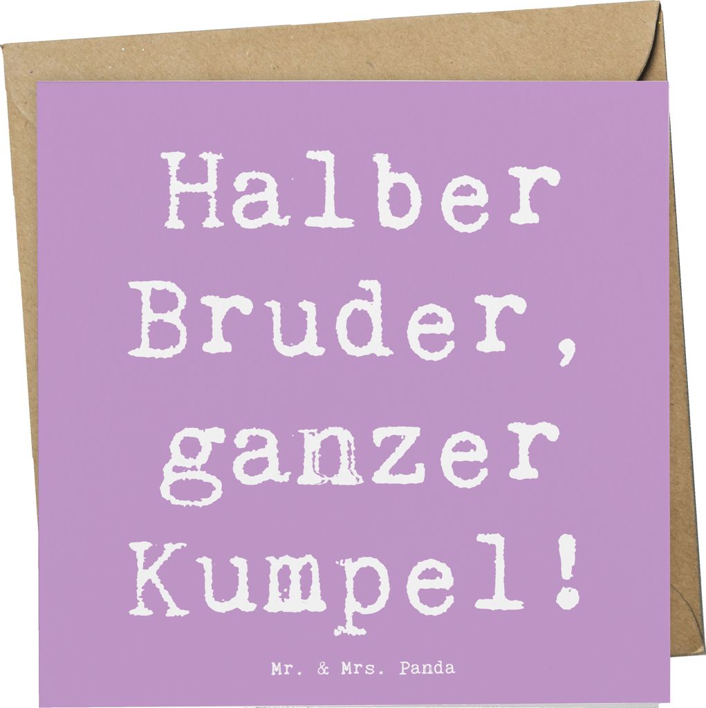 Mr. & Mrs. Panda Glückwunschkarte Spruch Halbbruder Kumpel - Lavendeltraum - Geschenk, Geschwister, Handarbeit, doppelkarte, anlasskarte, Familie,...