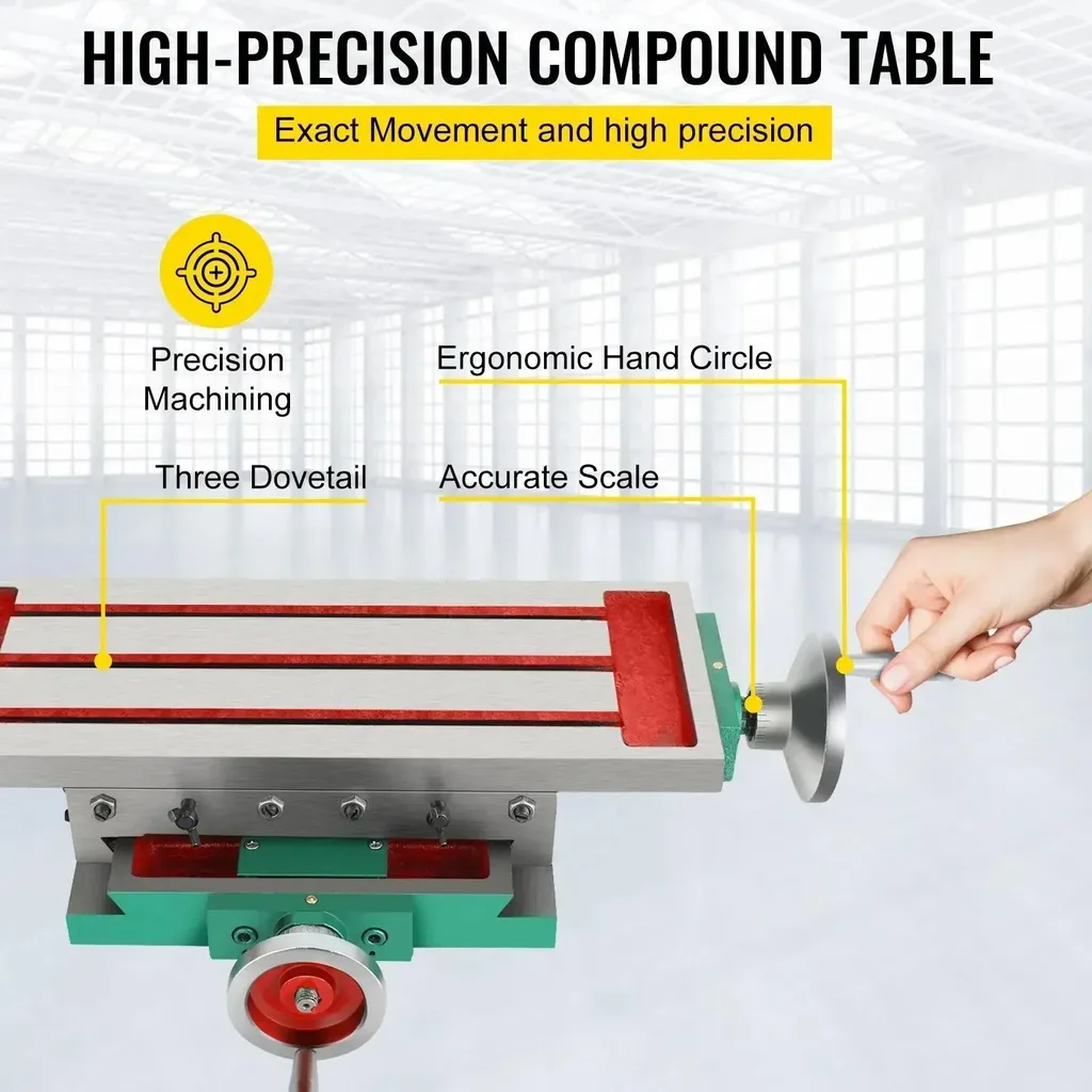 Table de fraisage 50x170mm pour perceuse à colonne avec chariot croisé