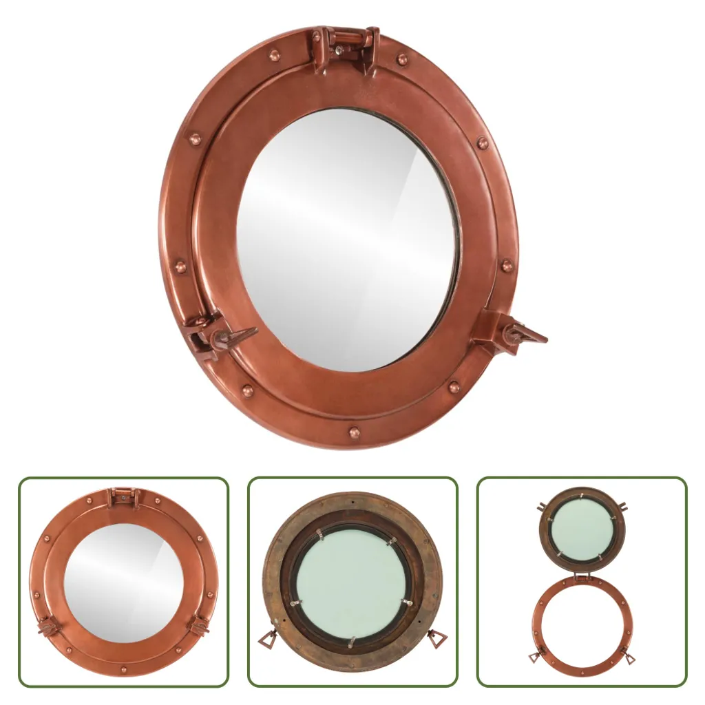 Decorazione Parete Specchio Oblò 38 cm Alluminio | Living Store Home