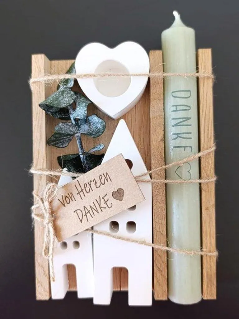 Coffret cadeau pour dire merci avec eucalyptus et bougeoir d'ambiance