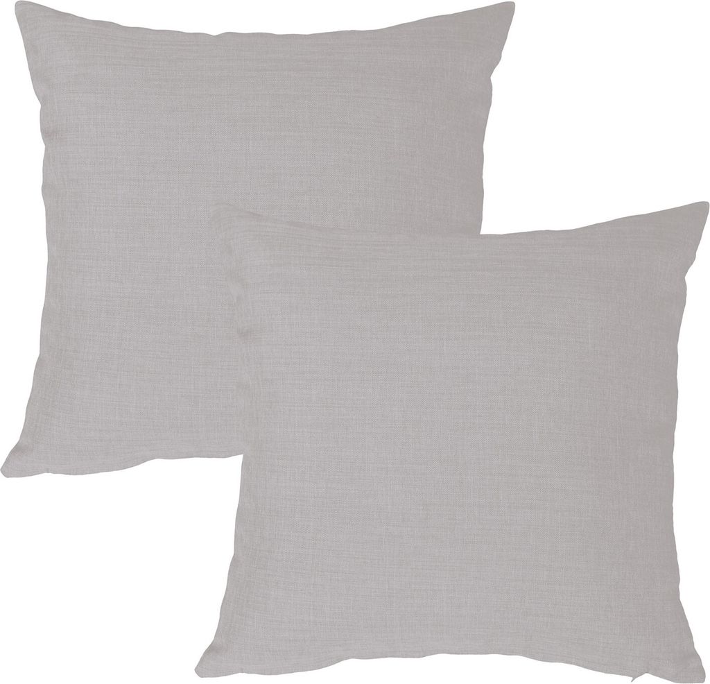 Kissenbezug 2er Set silber 80x80 cm Struktur Leinenoptik Kissenhülle Deko Kissen