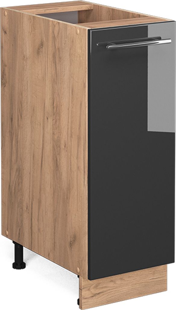 Apothekerschrank Vicco Fame-Line Anthrazit Hochglanz 30 cm ohne Arbeitsplatte, Model 38414