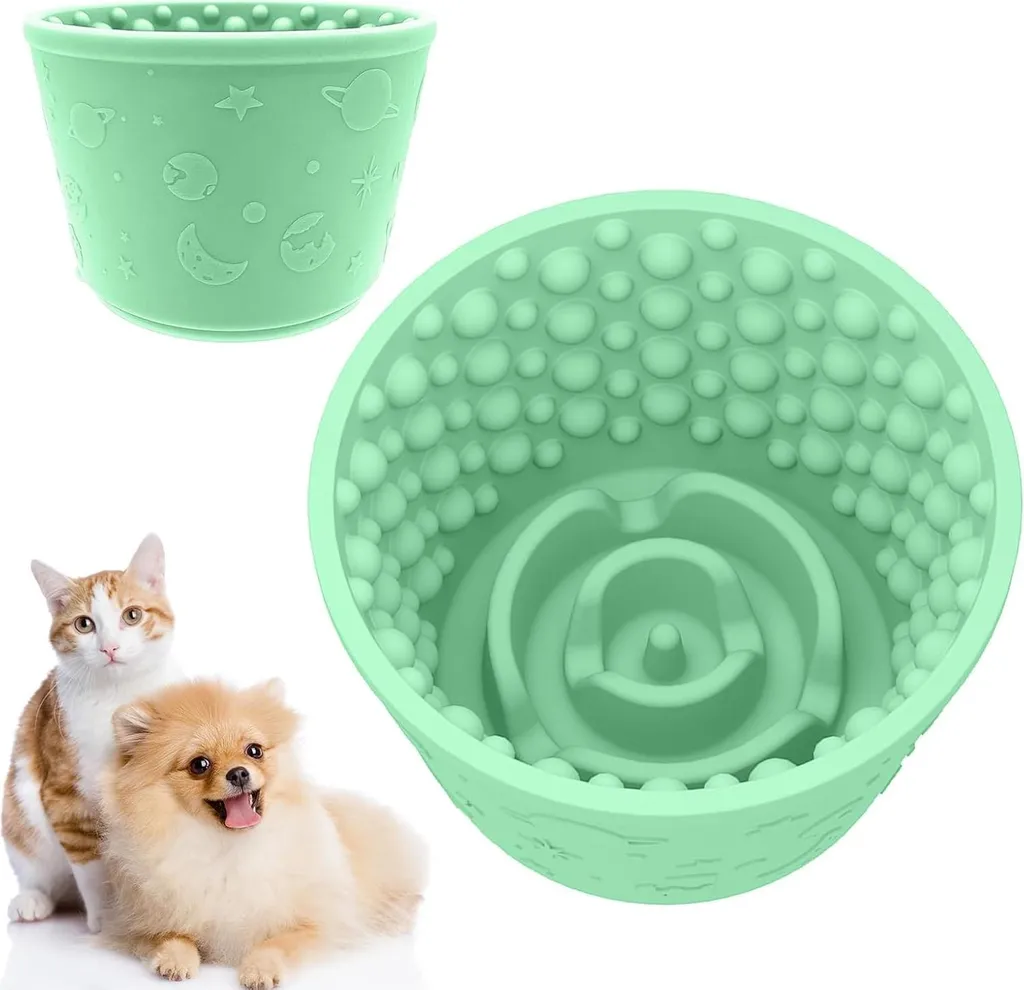 Anti-gravillon pour chiens - Mangeoire silicone vert menthe lavable