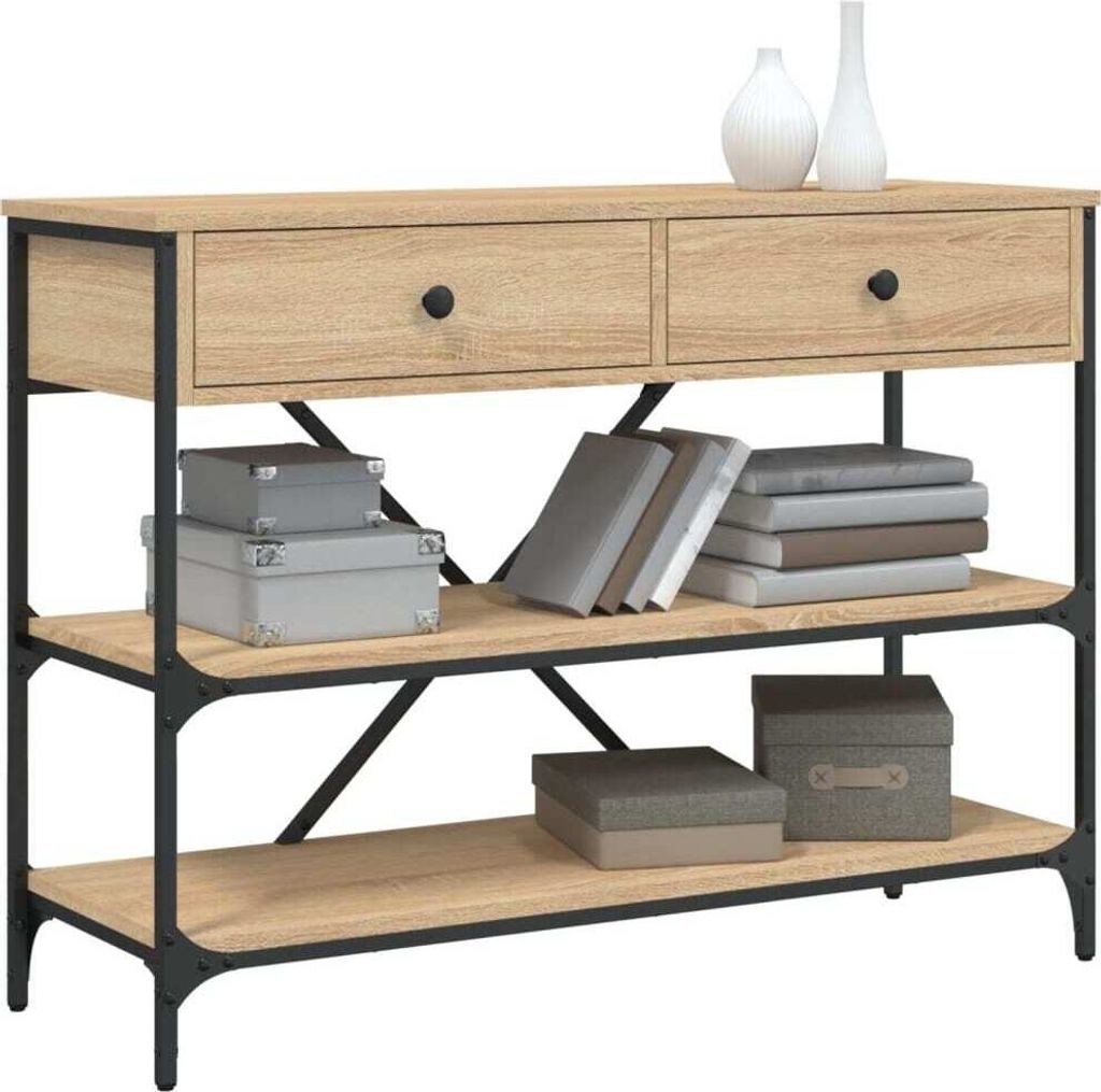 "Winterschlussverkauf "Konsolentisch/Beistelltisch Moderner design - Sofatisch für Wohnzimmer - mit Schubladen und Ablagen Sonoma-Eiche NeuMöbel ...