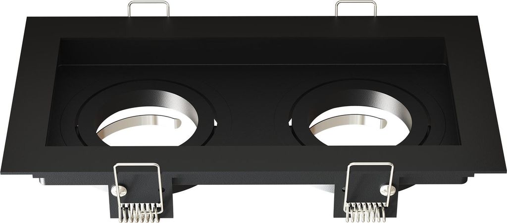 Ledvion - Einbaustrahler led Spot Black Double Rechteck, 185x100 mm, dimmbar, neigbar, GU10 -Anpassung, Aluminium, IP20
