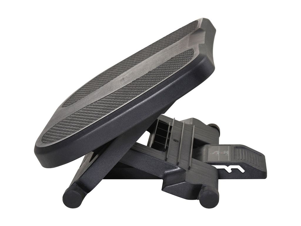 HOMCOM Fußstütze Schreibtisch, 3 Stufig Höhenverstellbar Fußbank, Ergonomische Fußablage, für Homeoffice, Büro, Schwarz