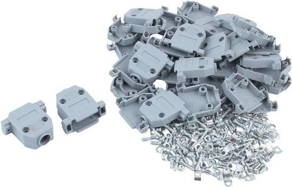 Plastische Gehäusehülle für D Sub DB15 15Pin-Steckverbinder, 20er Pack, grau
