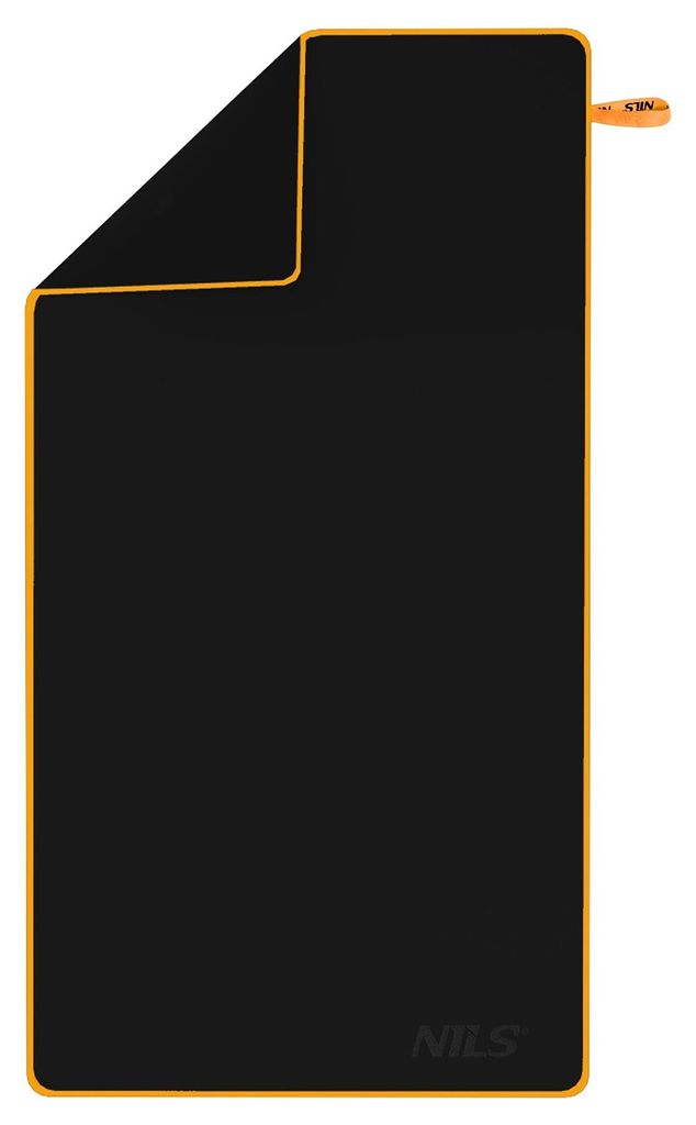 NCR12 Zwarte microvezel handdoek, 180x100 cm, Nils Camp Productafbeelding 