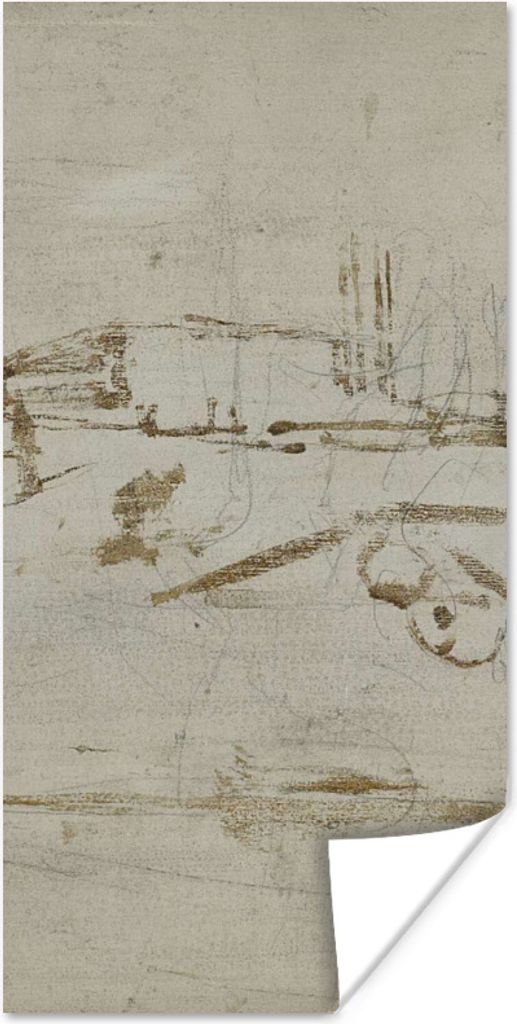 MuchoWow Poster Der Rand einer Stadt - Gemälde von George Hendrik Breitner 20x40 cm - Plakat - Foto
