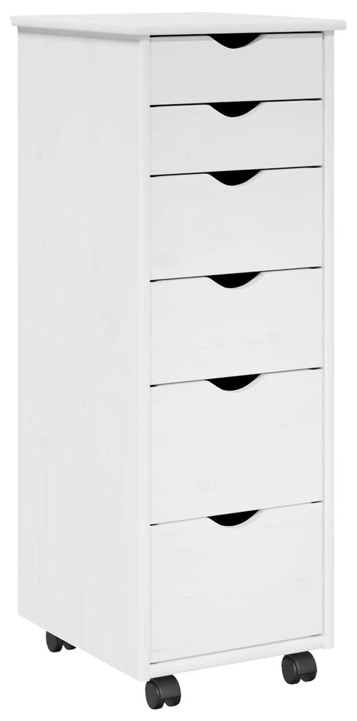 vidaXL Rollschrank 34 x 39 x 93,5 cm Massivholz Kiefer Weiß Produktbild 