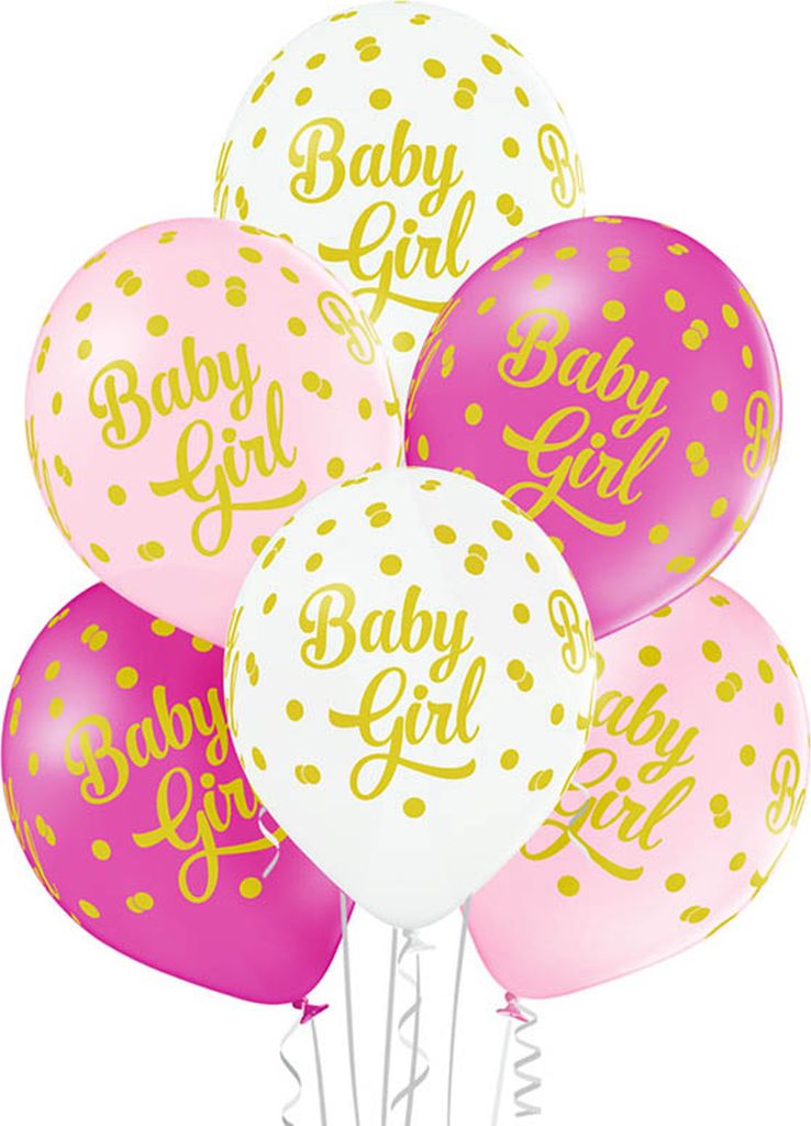Luftballon Ø30cm "Baby Girl"| 6 Stück Babyparty Dekoration Produktbild 